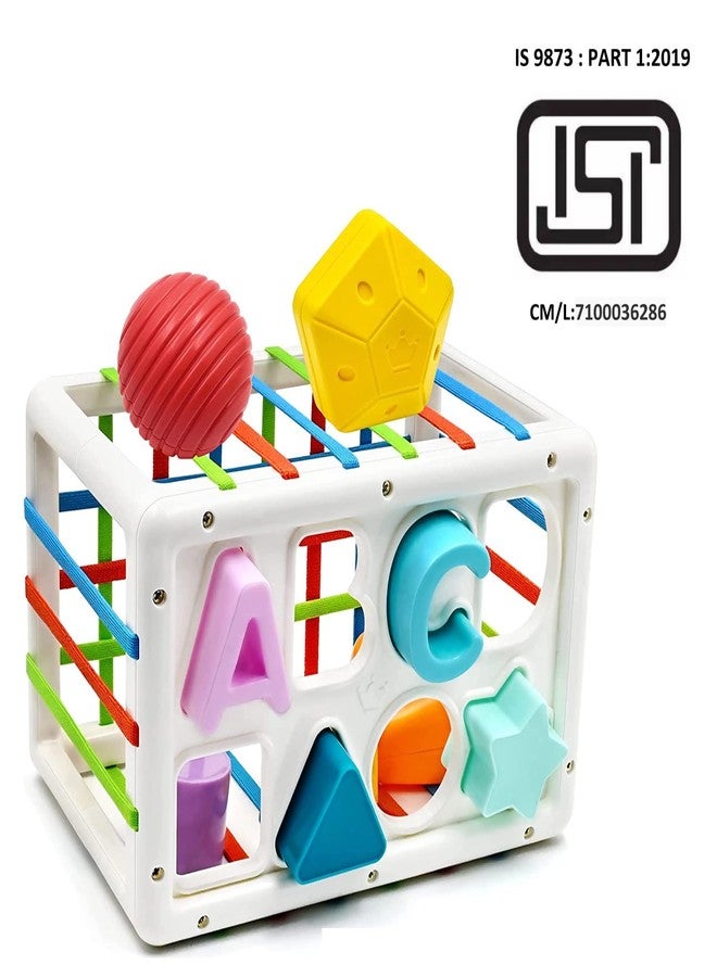 HighRoof Shape Sorter Toy for Babies Colorful Elastic Bands Montessori Toys for Toddlers, Early Learning Preschool Educational Baby Sensory Toys (14 Pcs Block) - Image 3